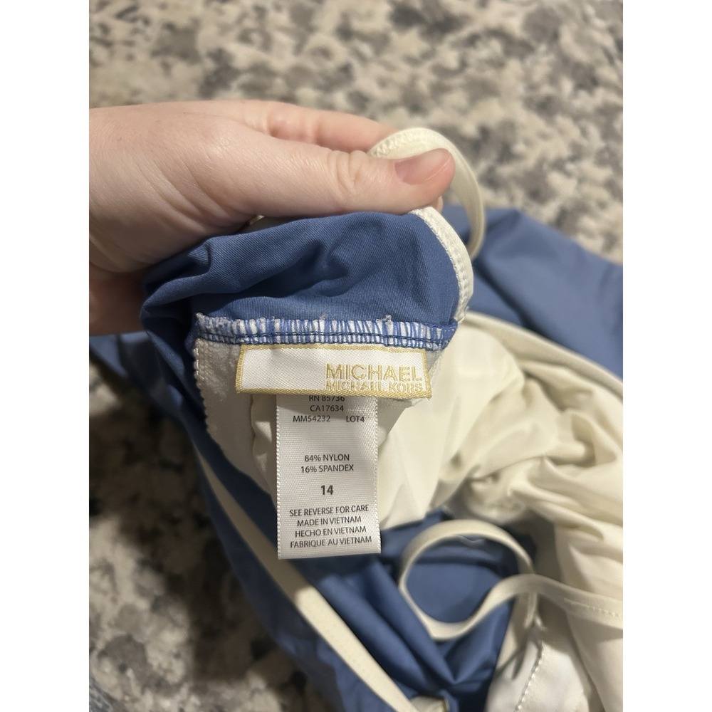 Michael Kors Women's Blue And White Swimsuit Dress Size 14 - Picture 6 of 6